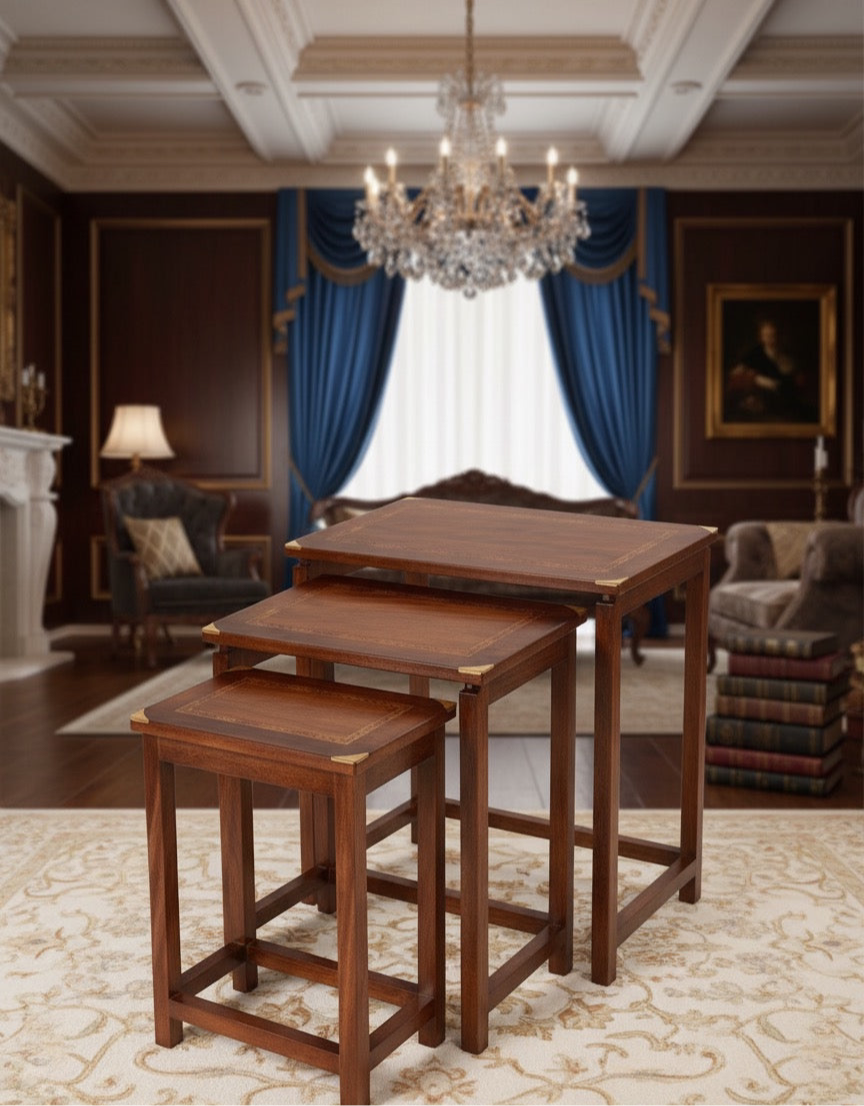 Elegant Wooden Nesting Tables – 3 Piece Set
