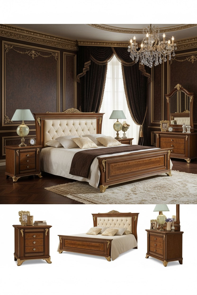 Italian Classic-Inspired Bed Set