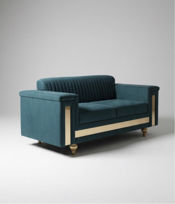 Teal Velvet Loveseat Sofa