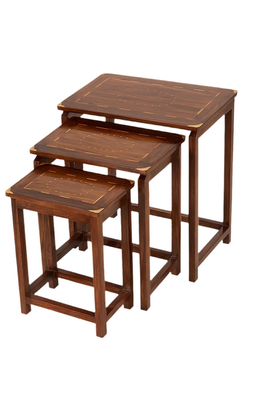 Elegant Wooden Nesting Tables – 3 Piece Set