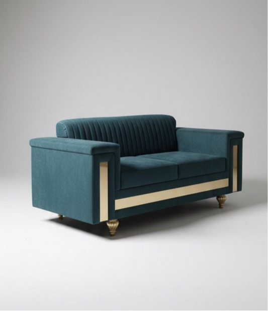 Teal Velvet Loveseat Sofa