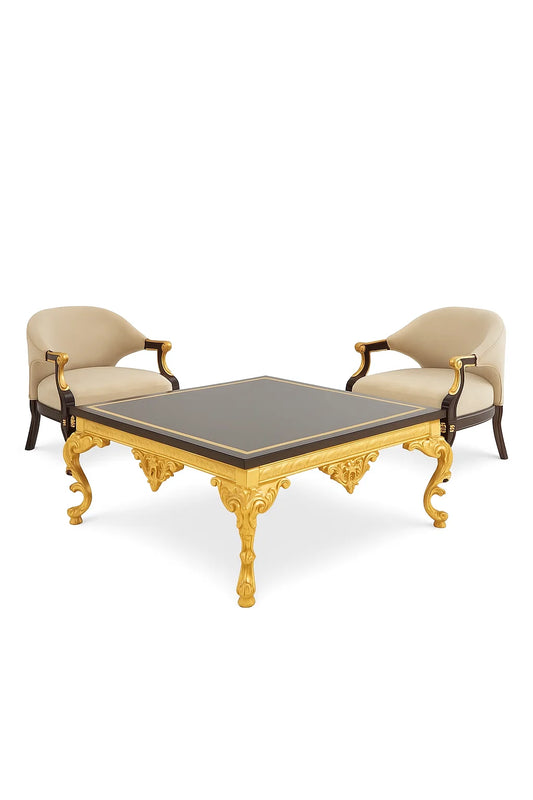 Luxury Black & Gold Center Table – Classic Royal Design